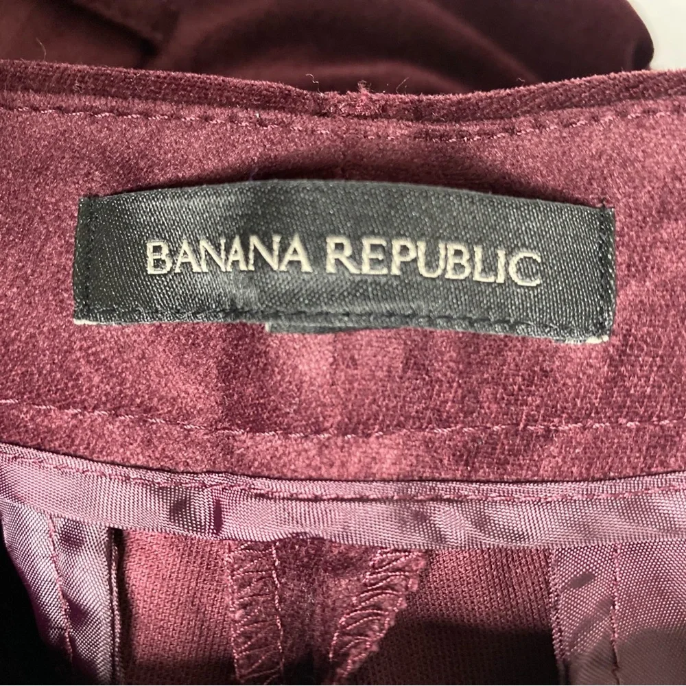 Banana Republic Sloan Burgundy Velvet Skinny Pants Sz.4 - Picture 6 of 8